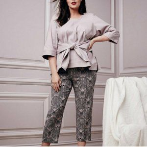 new melissa mccarthy seven7 BLACK tie blouse